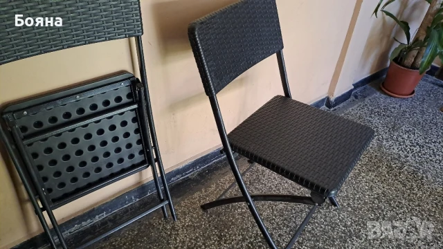 Сгъваеми столове ПВЦ ратан-2 бр., снимка 3 - Градински мебели, декорация  - 51327518