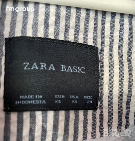 Дамско сако Зара ZARA бяло и синьо райе, снимка 3 - Сака - 43756316