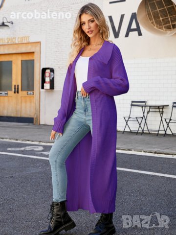 Нов стил дамска дълга плетена жилетка с ревери, 4цвята - 024, снимка 7 - Жилетки - 41975797