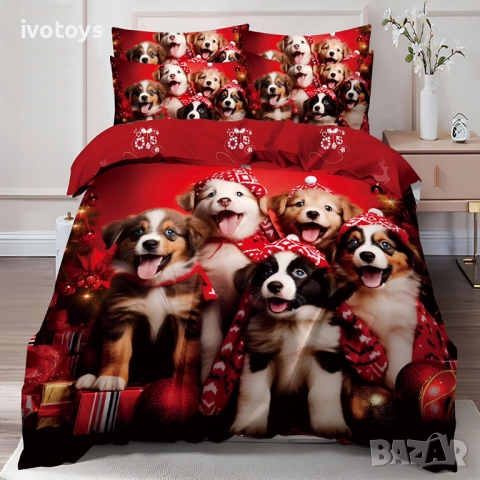 Двулицево коледно спално бельо (Реално изображение), 6 части - Модел WS17137