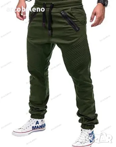 Широки мъжки ежедневни панталони с шнур в контрастен цвят, 6цвята, снимка 5 - Панталони - 40340908