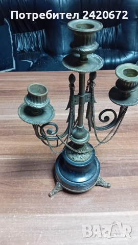 старинен свещник, снимка 5 - Декорация за дома - 52070656