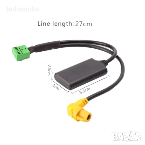 Bluetooth 5.0 AUX адаптер MMI 3G AMI 12Pin за Audi Q5 A4 A6 Q7 A5 S, снимка 4 - Части - 51673972