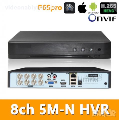 5в1 Универсален 8 Канален H.265+ WiFi DVR 5M-N XVR за AHD CVI TVI IP 5MP/4MP/3MP/2MP/1MP/960H Камери, снимка 1 - Комплекти за видеонаблюдение - 27384207