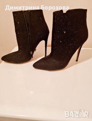 Дамски елегантни ботички на тънко токче, снимка 6 - Дамски обувки на ток - 43886741