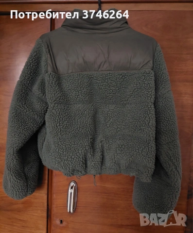 Зимно зелено пухкаво яке тип овца, снимка 2 - Якета - 53037270