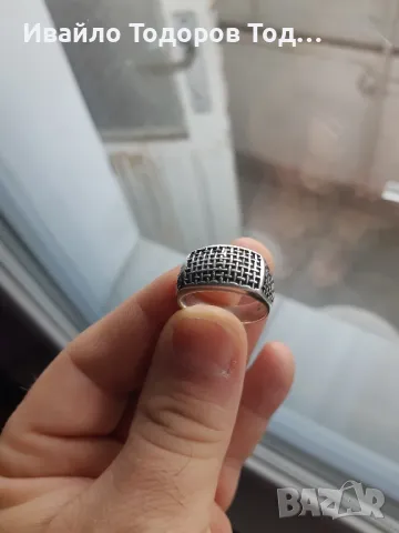 Сребърен мъжки пръстен, снимка 11 - Пръстени - 47961129