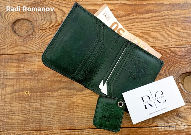 Ръчно изработен мъжки кожен портфейл 