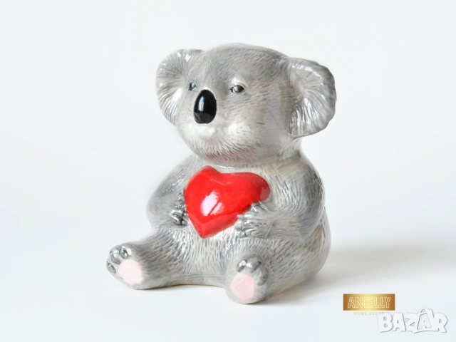 Керамична Коала Държаща Сърце / Декоративна Саксия за Растения / Подарък за Нов Дом / Кашпа за Цветя, снимка 4 - Декорация за дома - 52404028