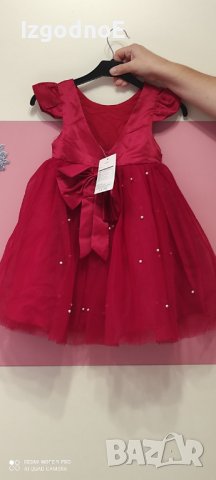 Червена празнична рокля, снимка 3 - Бебешки рокли - 43439827