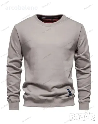 Мъжки свободен едноцветен ежедневен суичър с кръгло деколте, 8цвята , снимка 11 - Суичъри - 48002884