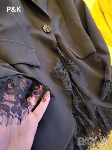 Удължено сако с дантела, снимка 6 - Сака - 52616372