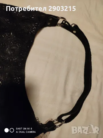 Дамска чанта щампован велур, голяма, снимка 5 - Чанти - 43505500