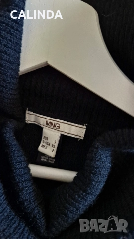 Mango плетена миди черна рокля с колан, снимка 4 - Рокли - 52159471