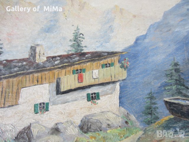  1947 - 2 картини планински пейзаж, подписани, снимка 9 - Картини - 28888514