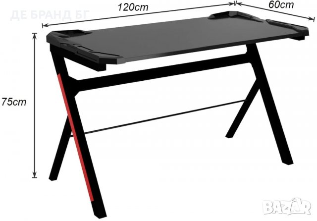 Геймърско бюро с RGB LED светлини DEULJ-1907, снимка 2 - Бюра - 35586475