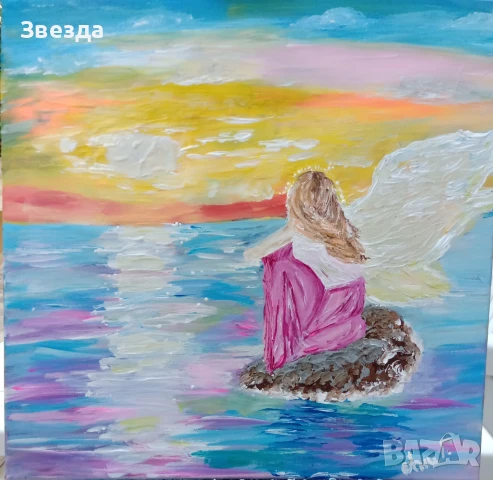 Картина Остров на спокойствието, снимка 5 - Картини - 51016405