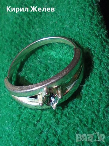 СТАР ПОСРЕБРЕН или СРЕБЪРЕН МАРКОВ РЕТРО АРТ ДЕКО ПРЪСТЕН с ПРЕКРАСЕН ИСКРЯЩ ФАСЕТИРАН ЦИРКОН 28748, снимка 10 - Антикварни и старинни предмети - 37300565