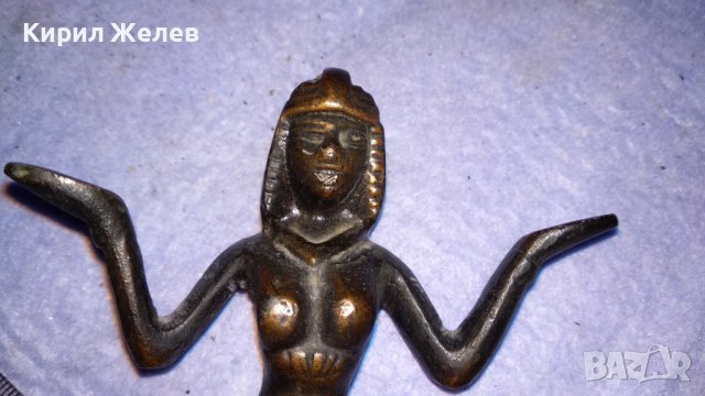 Стара ОЛОВНА СТАТУЕТКА ЕГИПЕТСКО БОЖЕСТВО ФИГУРКА СУВЕНИР за КОЛЕКЦИЯ ТЕМАТИЧЕН ИНТЕРИОР 10550, снимка 3 - Декорация за дома - 38892530