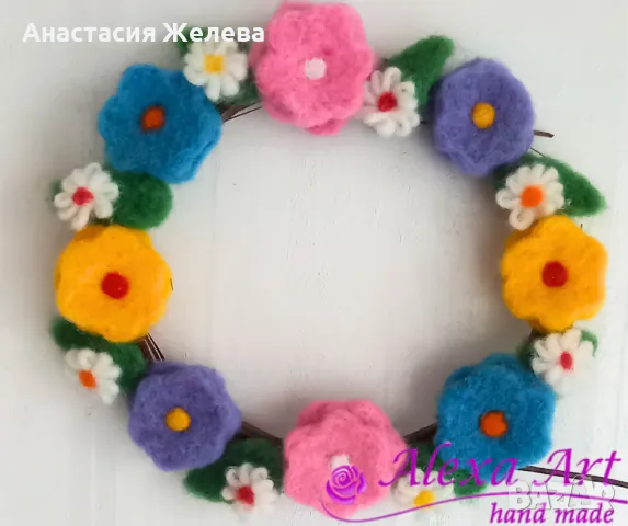 Пролетен венец 25 см, снимка 1