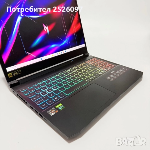 Acer Nitro 5/144Hz 15.6”/RTX 3070 8GB/Ryzen 7 5800H/16GB/1TB NVMe/RGB, снимка 4 - Лаптопи за игри - 51986183
