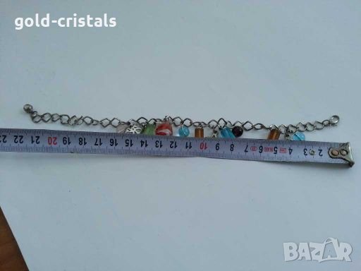 Гривна с цветни  висулки за китка или глезен, снимка 2 - Гривни - 28778499