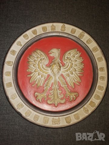 Стара гипсова чиния за стена -Полша. , снимка 5 - Колекции - 32287983
