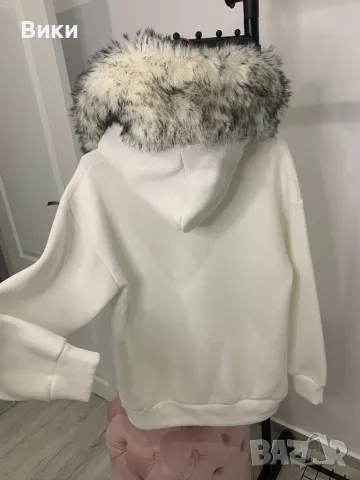 Горнище с пухена яка, снимка 7 - Блузи с дълъг ръкав и пуловери - 48764925