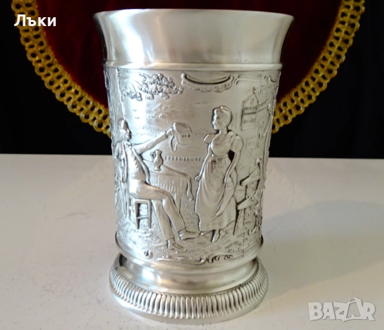 Чаша от калай 200 мл.,серия Lindenwirtin,любовна песен. , снимка 3 - Антикварни и старинни предмети - 51590859