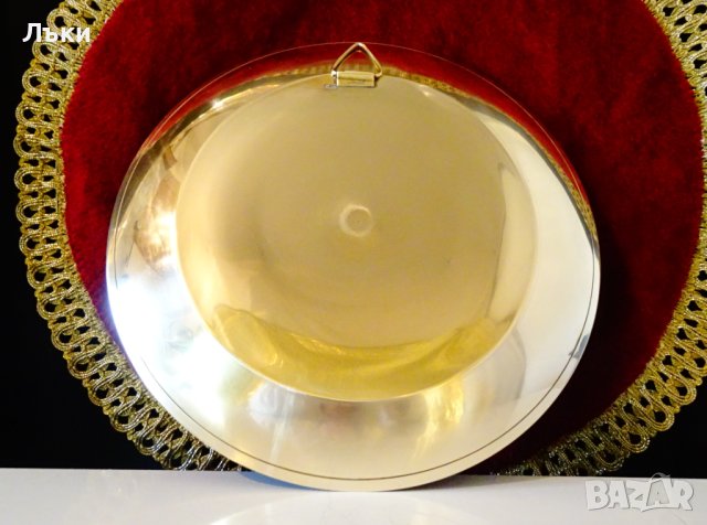 Бронзова чиния,плато,пано с картина клъчен емайл. , снимка 2 - Антикварни и старинни предмети - 43848636