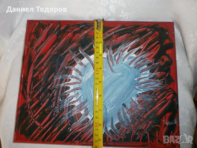 Стара Маслена Картина върху Платно, Подписана, снимка 4 - Картини - 36717199