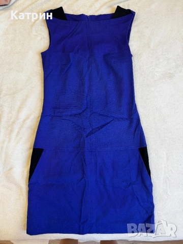 Дамска синя рокля с джобове ESPRIT