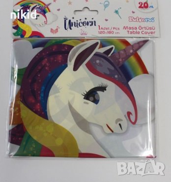 Еднорог unicorn Пони дъга найлонова покривка за парти рожден ден, снимка 3 - Покривки за маси - 33304727
