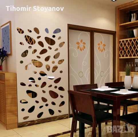 Огледални стикери камък Стикери Декорация 12бр., снимка 2 - Декорация за дома - 27473789