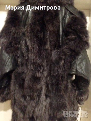  Палто от естествен косъм (ангорски заек), снимка 5 - Палта, манта - 38487284