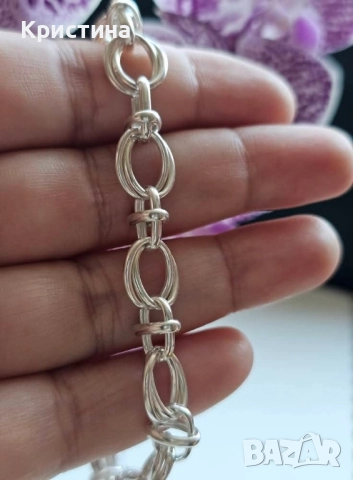 Нова сребърна гривна , снимка 2 - Гривни - 51962701