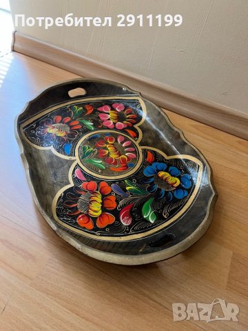 Дървен поднос, снимка 3 - Антикварни и старинни предмети - 39995869