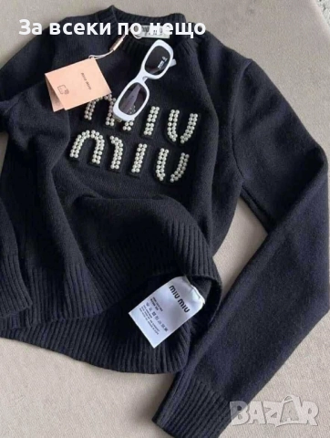 Miu Miu Дамска Блуза С Дълъг Ръкав - 4 Налични Цвята Код LFS654, снимка 2 - Блузи с дълъг ръкав и пуловери - 51625355