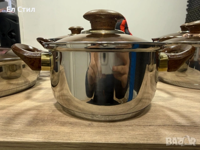 Комплект съдове за готвене от 12 части – Неръждаема стомана, равномерно нагряване и лесна поддръжка, снимка 12 - Съдове за готвене - 53567226