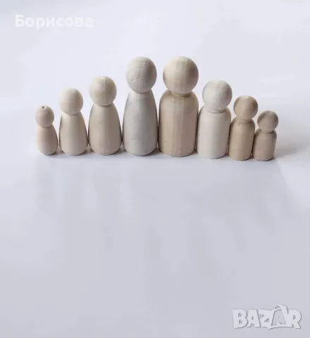 Комплект от 52бр дървени конусовидни фигури/ кукли  , снимка 4 - Други - 48108842