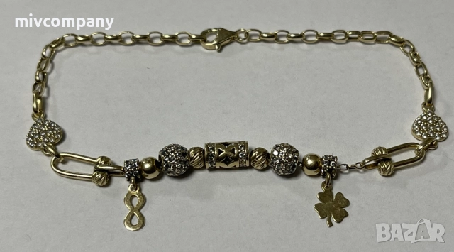 Златна гривна 5.64гр.19.5см., снимка 2 - Гривни - 52651621