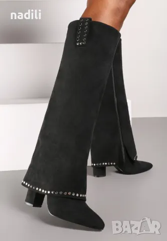 НОВИ елегантни ботуши с ток, снимка 4 - Дамски ботуши - 50345493