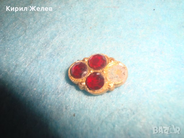 ПОЗЛАТЕНА БРОНЗОВА АПЛИКАЦИЯ с ФАСЕТИРАНИ КАМЪЧЕТА ГРАНАТ БИЖУ УКРАСА НАКИТ 76091, снимка 3 - Други - 35605605