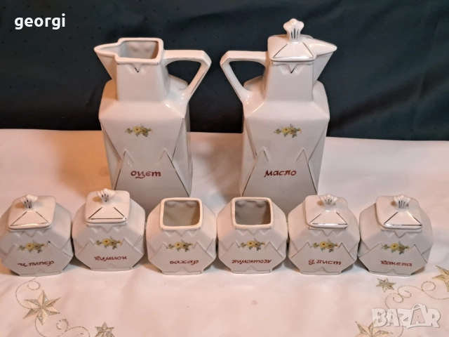 български порцеланови буркани за подправки за допълване 11/6, снимка 8 - Сервизи - 51881096