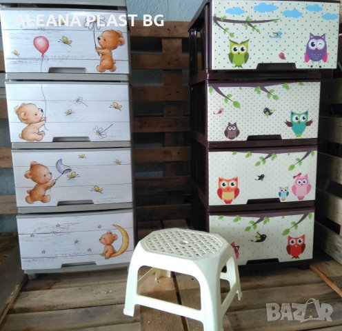 Детски шкаф с четири чекмеджета и  декор, снимка 7 - Мебели за детската стая - 31052351