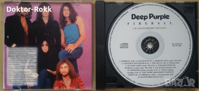 Deep Purple – Fireball 1971 (1996, CD) , снимка 2 - CD дискове - 42577158