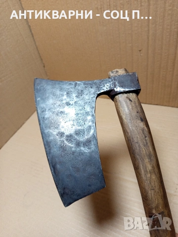Соц Стара Ръчно Кована Дърводелска Брадва Кривица. Номер 605., снимка 7 - Антикварни и старинни предмети - 53224738