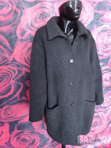 Тъмно сиво вълнено палто 2ХЛ , снимка 4 - Палта, манта - 44113205