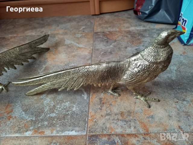 Два калаени пауна., снимка 5 - Статуетки - 44131626