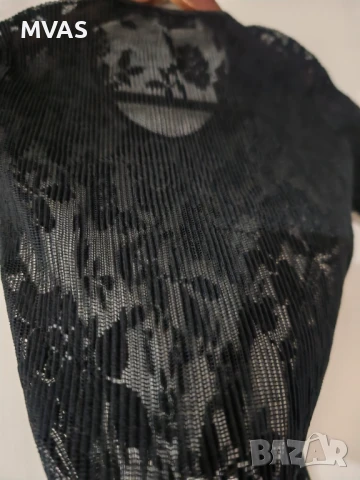 Нов черен дамски прозрачен топ S размер, снимка 3 - Тениски - 51068291